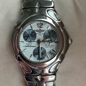 Silver Breitling colt ocean watch